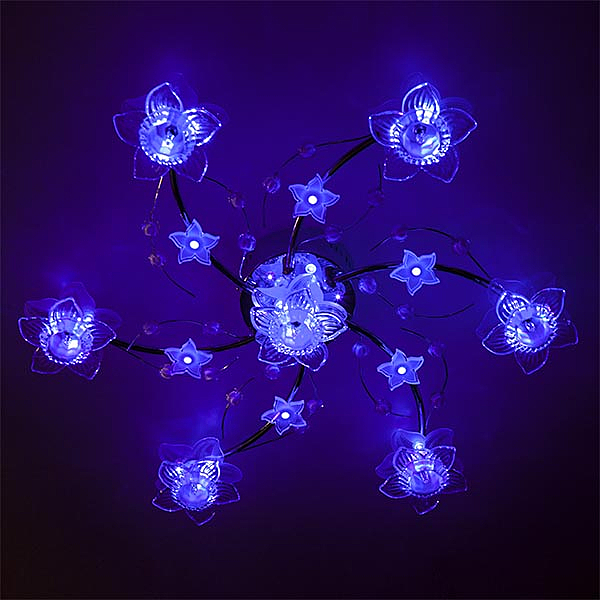 Потолочная люстра 4856 4856/7 хром/синий+красный+фиолетовый