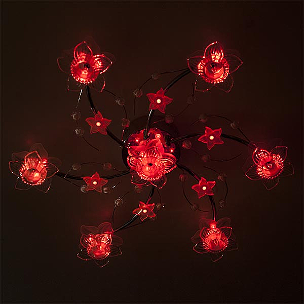 Потолочная люстра 4856 4856/7 хром/синий+красный+фиолетовый