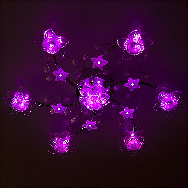 Потолочная люстра 4856 4856/7 хром/синий+красный+фиолетовый