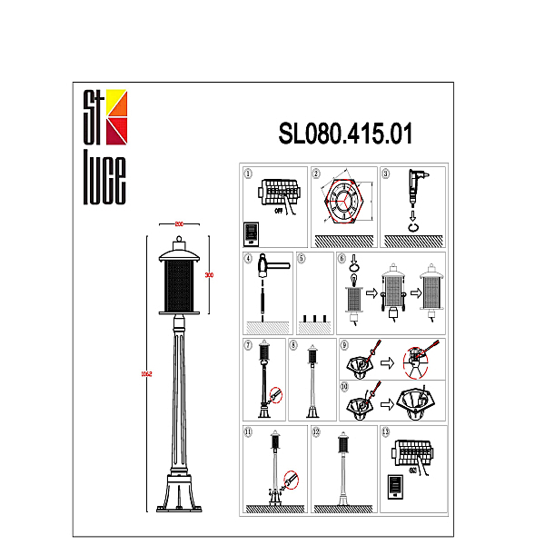 Столб фонарный уличный Lastero SL080.415.01