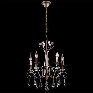 Подвесная люстра 3395 3395/5 античная бронза/прозрачный хрусталь Strotskis