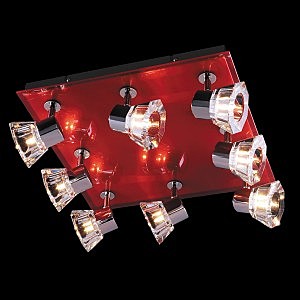 Светильник спот 25333 25333/8 хром/красный