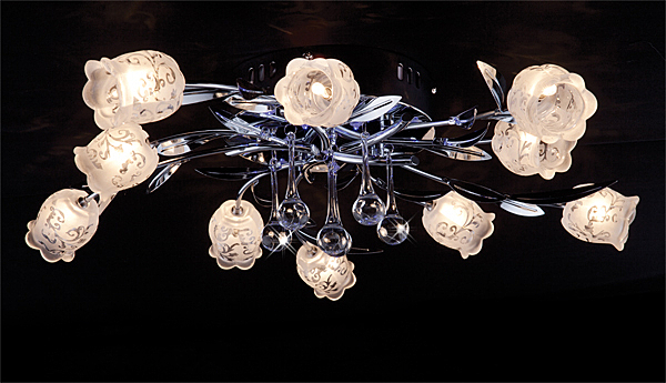 Потолочная люстра 4805 4805/10 хром/синий+красный+фиолетовый