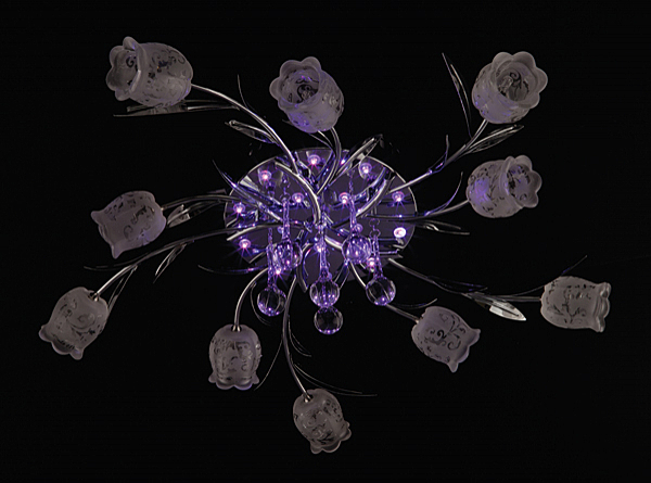 Потолочная люстра 4805 4805/10 хром/синий+красный+фиолетовый