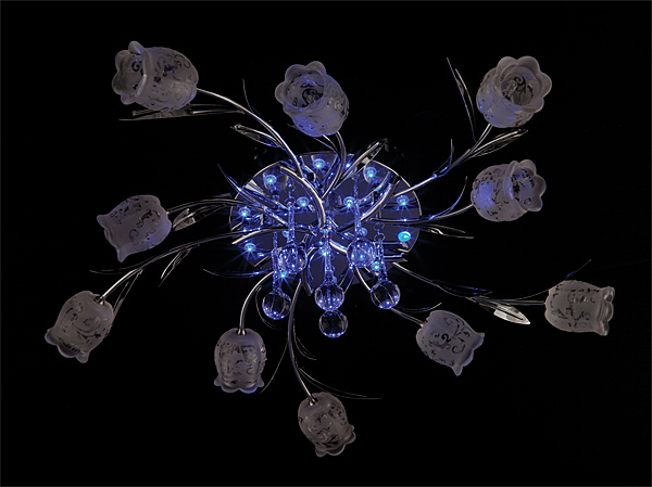 Потолочная люстра 4805 4805/10 хром/синий+красный+фиолетовый