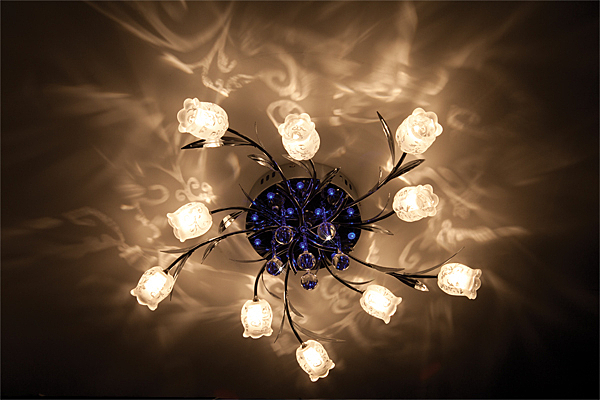 Потолочная люстра 4805 4805/10 хром/синий+красный+фиолетовый