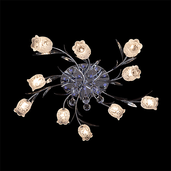 Потолочная люстра 4805 4805/10 хром/синий+красный+фиолетовый