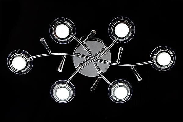 Потолочная люстра 90000 90000/6 хром/синий+красный+фиолетовый