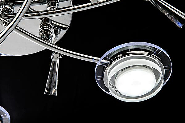 Потолочная люстра 90000 90000/6 хром/синий+красный+фиолетовый