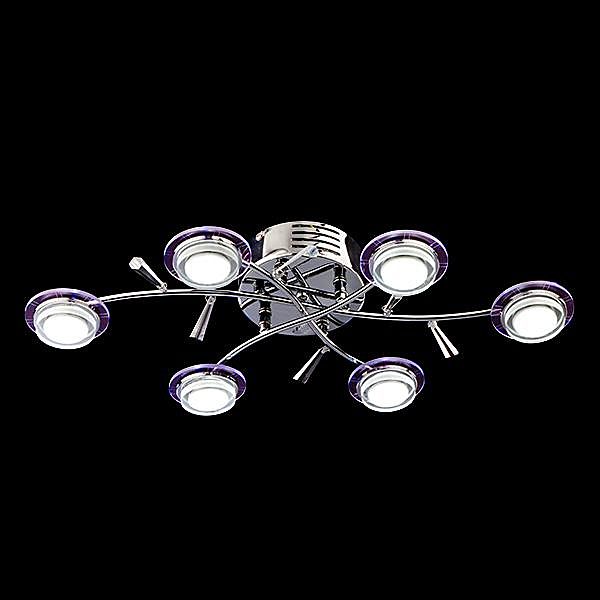 Потолочная люстра 90000 90000/6 хром/синий+красный+фиолетовый