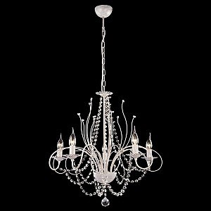Подвесная люстра 10002 10002/5 белый с золотом/прозрачный хрусталь Strotskis