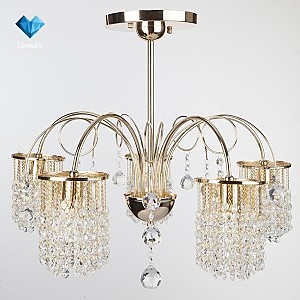 Потолочная люстра 1204 1204/5 золото/прозрачный хрусталь Strotskis