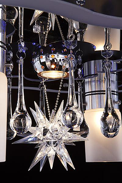 Потолочная люстра 4940 4940/4+1 хром/синий+красный+фиолетовый