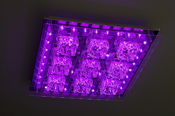 Потолочная люстра 5434 5434/9 хром/синий+красный+фиолетовый