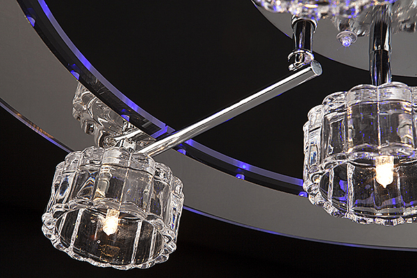 Потолочная люстра 4975 4975/9 хром/синий+красный+фиолетовый