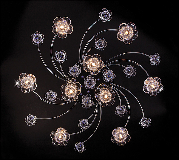 Потолочная люстра 4821 4821/9 хром/синий+красный+фиолетовый