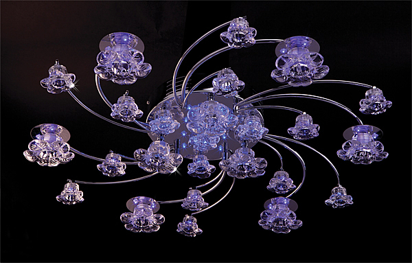 Потолочная люстра 4821 4821/9 хром/синий+красный+фиолетовый