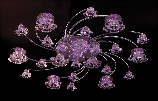 Потолочная люстра 4821 4821/9 хром/синий+красный+фиолетовый