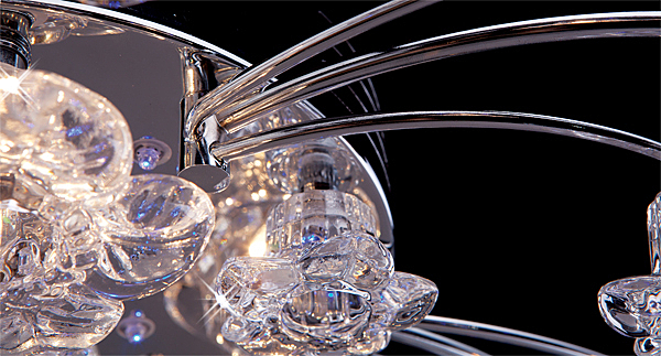 Потолочная люстра 4821 4821/9 хром/синий+красный+фиолетовый