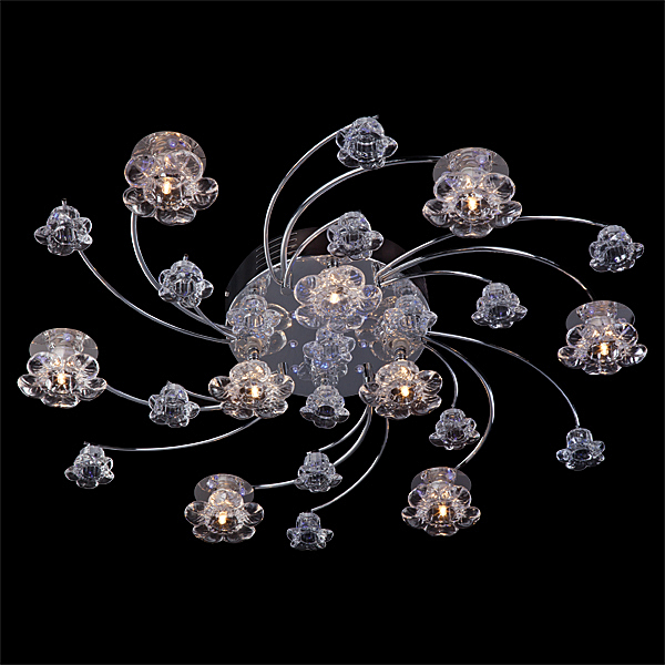 Потолочная люстра 4821 4821/9 хром/синий+красный+фиолетовый