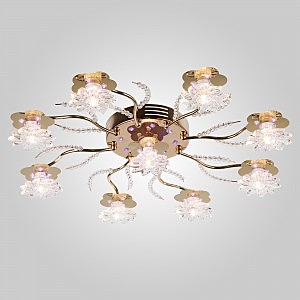 Потолочная люстра 4831 4831/9 золото/синий+красный+фиолетовый