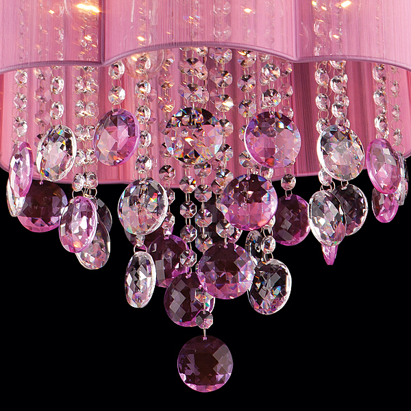 Подвесная люстра 3155,3255 3155/5 хром/розовый хрусталь Strotskis