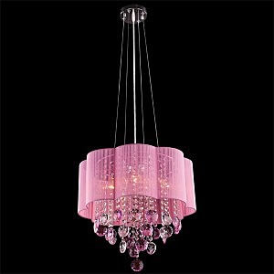 Подвесная люстра 3155,3255 3155/5 хром/розовый хрусталь Strotskis