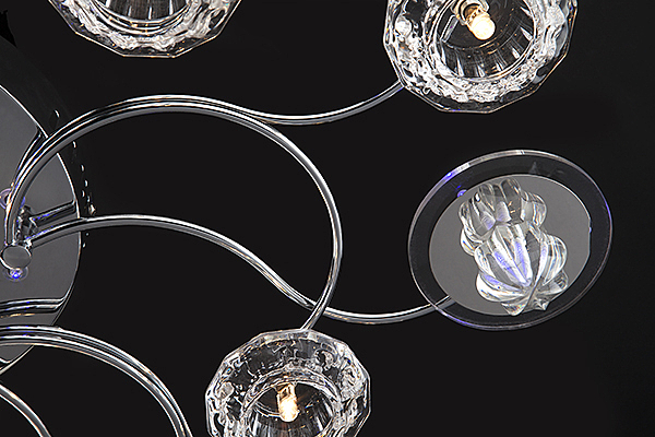 Потолочная люстра 4889 4889/13 хром/синий+красный+фиолетовый