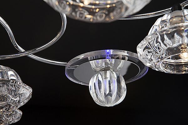 Потолочная люстра 4889 4889/13 хром/синий+красный+фиолетовый