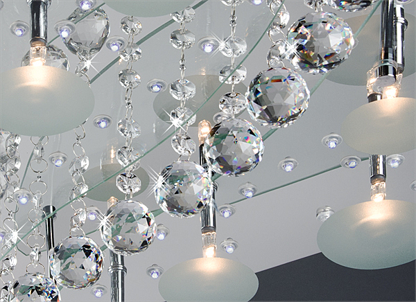 Потолочная люстра 5397 5397/8 хром/красный+синий+фиолетовый