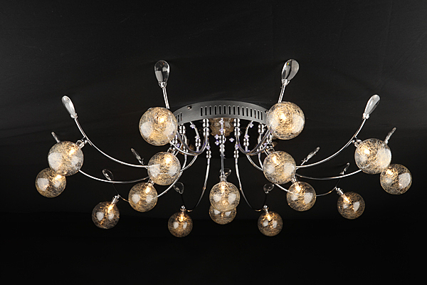 Потолочная люстра 4935 4935/16 хром/синий+красны+фиолетовый