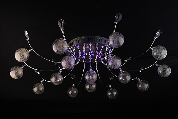 Потолочная люстра 4935 4935/16 хром/синий+красны+фиолетовый