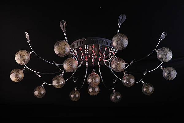 Потолочная люстра 4935 4935/16 хром/синий+красны+фиолетовый