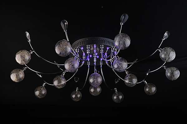 Потолочная люстра 4935 4935/16 хром/синий+красны+фиолетовый