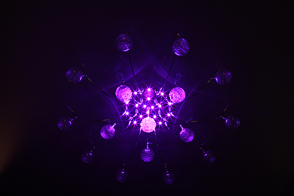 Потолочная люстра 4935 4935/16 хром/синий+красны+фиолетовый