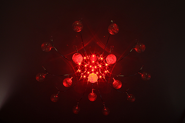 Потолочная люстра 4935 4935/16 хром/синий+красны+фиолетовый