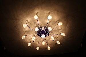 Потолочная люстра 4935 4935/16 хром/синий+красны+фиолетовый