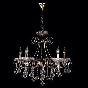 Подвесная люстра 3321 3321/5 золото/прозрачный хрусталь Strotskis