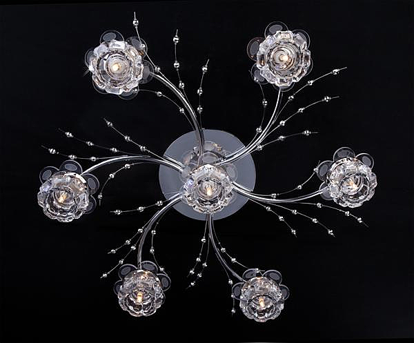 Потолочная люстра 4862 4862/7 хром/синий+красный+фиолетовый