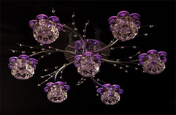 Потолочная люстра 4862 4862/7 хром/синий+красный+фиолетовый