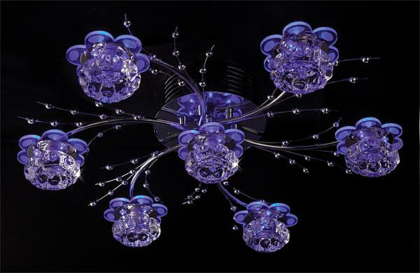 Потолочная люстра 4862 4862/7 хром/синий+красный+фиолетовый