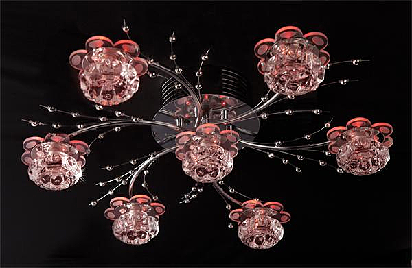 Потолочная люстра 4862 4862/7 хром/синий+красный+фиолетовый