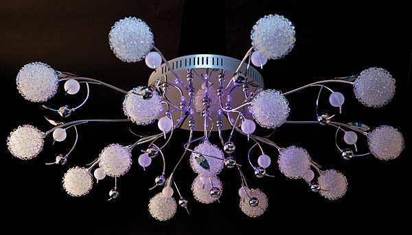 Потолочная люстра 5105 5105/16 хром/синий+красный+фиолетовый