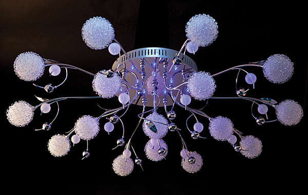 Потолочная люстра 5105 5105/16 хром/синий+красный+фиолетовый