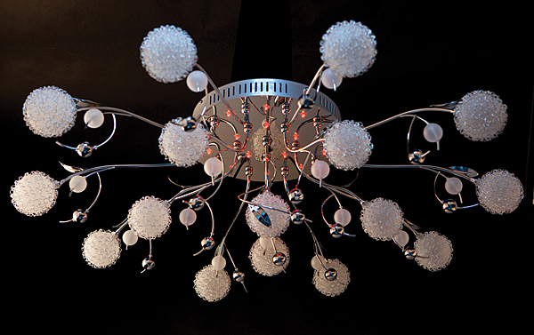 Потолочная люстра 5105 5105/16 хром/синий+красный+фиолетовый