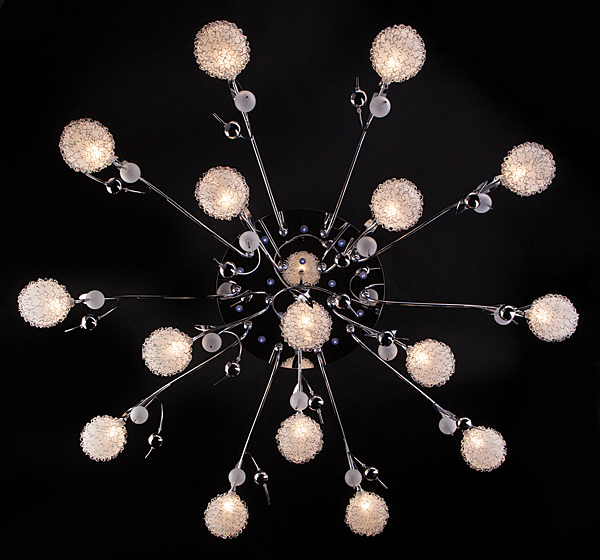 Потолочная люстра 5105 5105/16 хром/синий+красный+фиолетовый