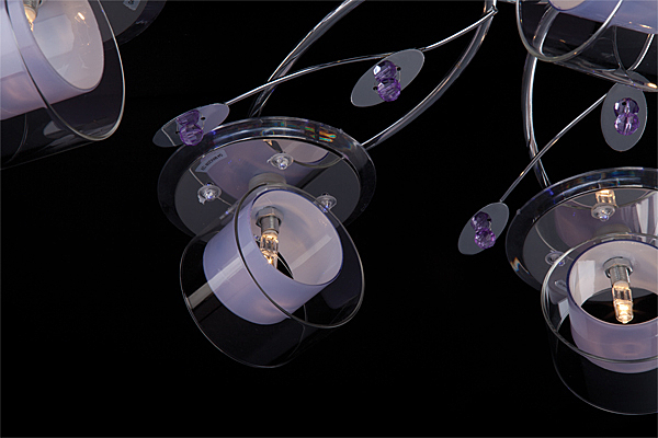 Потолочная люстра 4990 4990/8 хром/синий+красный+фиолетовый