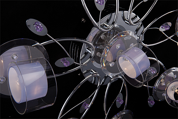 Потолочная люстра 4990 4990/8 хром/синий+красный+фиолетовый