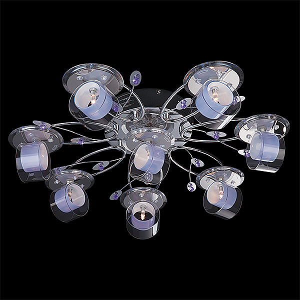 Потолочная люстра 4990 4990/8 хром/синий+красный+фиолетовый