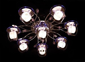 Потолочная люстра 4990 4990/8 хром/синий+красный+фиолетовый